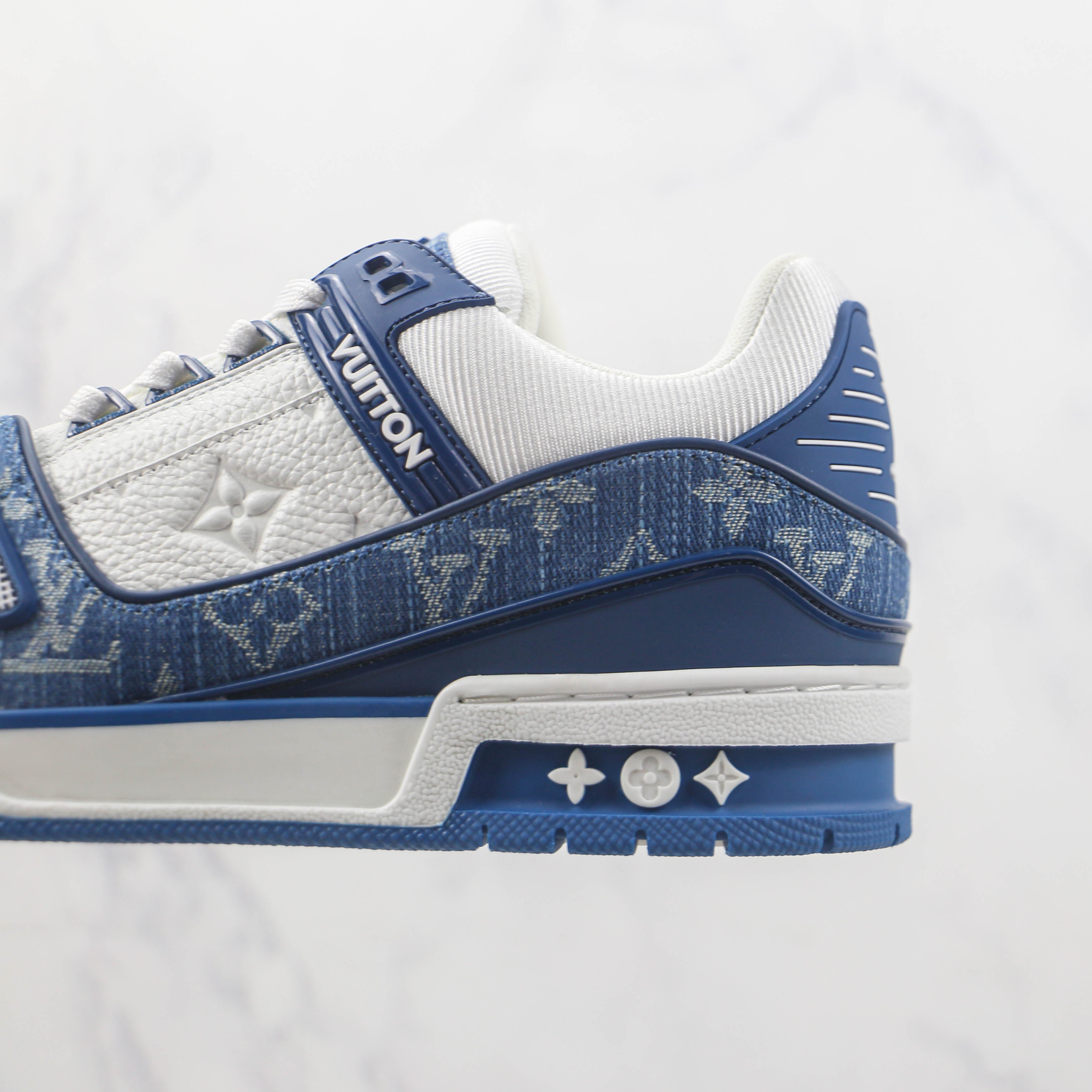 Louis Vuitton LV Trainer Monogram Denim White Blue