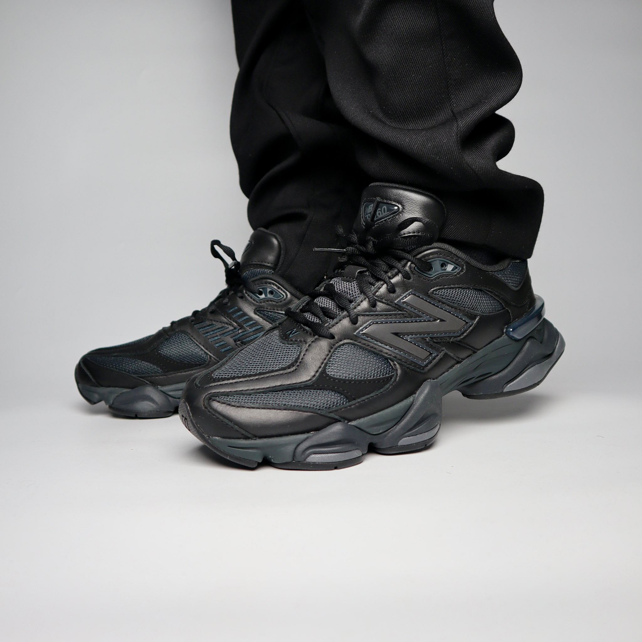 New Balance 9060 Triple Black Leather