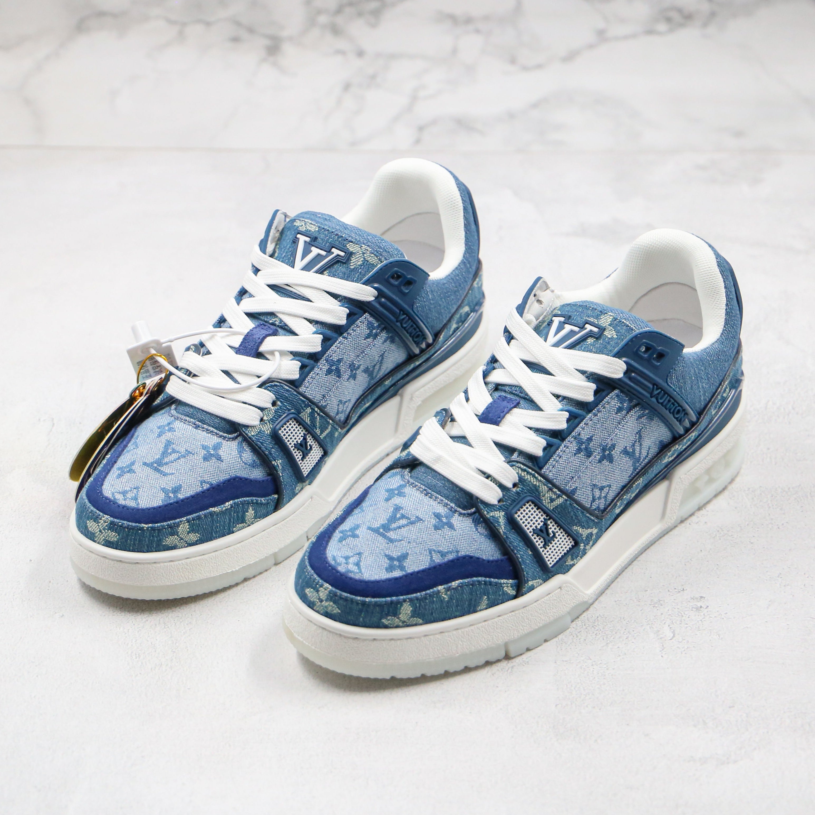 Louis Vuitton Trainer Sneaker Denim Monogram