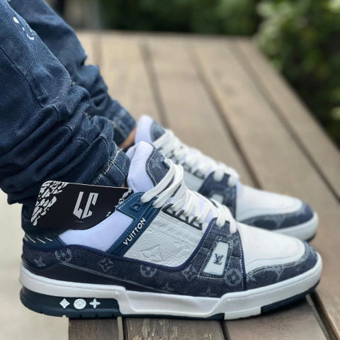 Louis Vuitton LV Trainer Monogram Denim White Blue