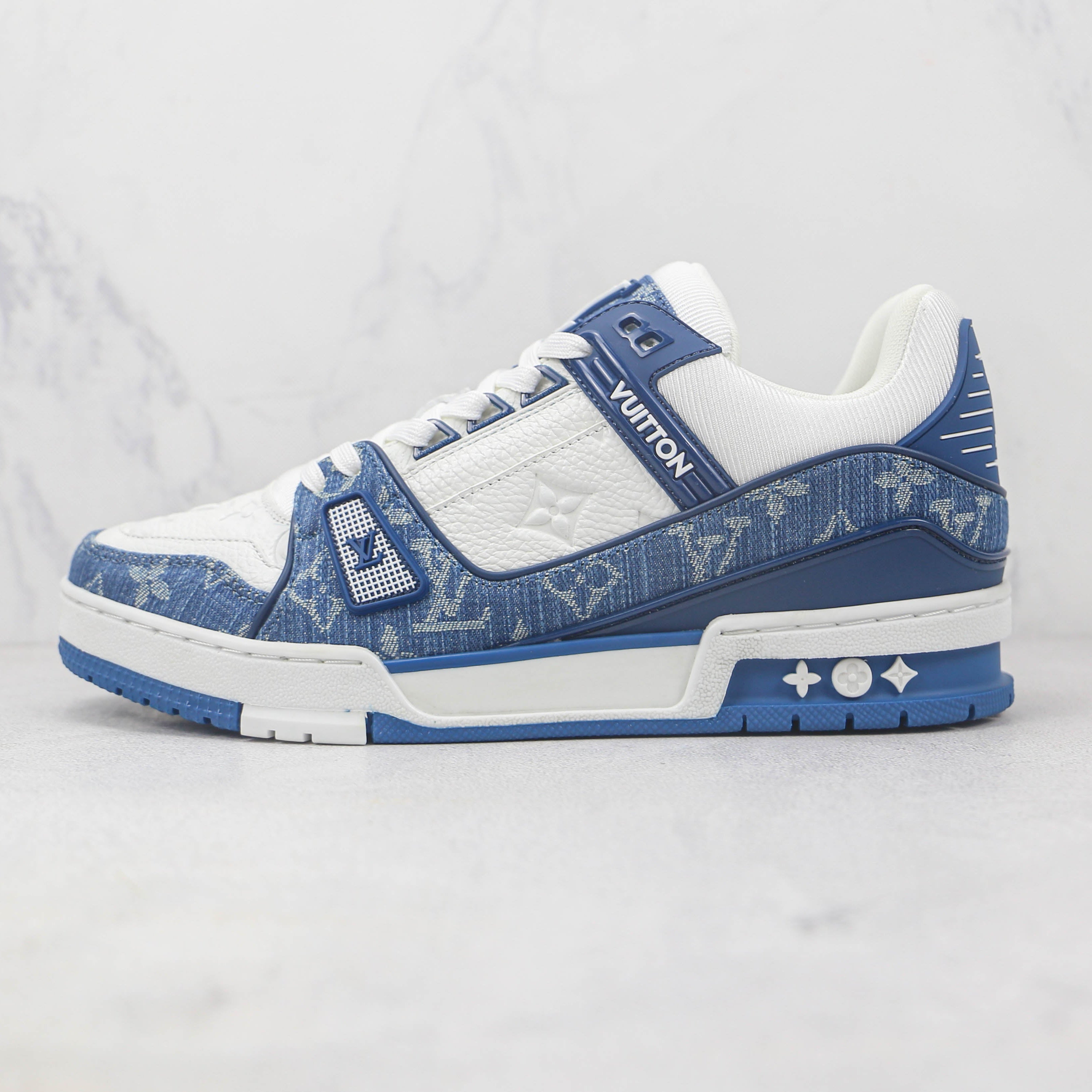 Louis Vuitton LV Trainer Monogram Denim White Blue