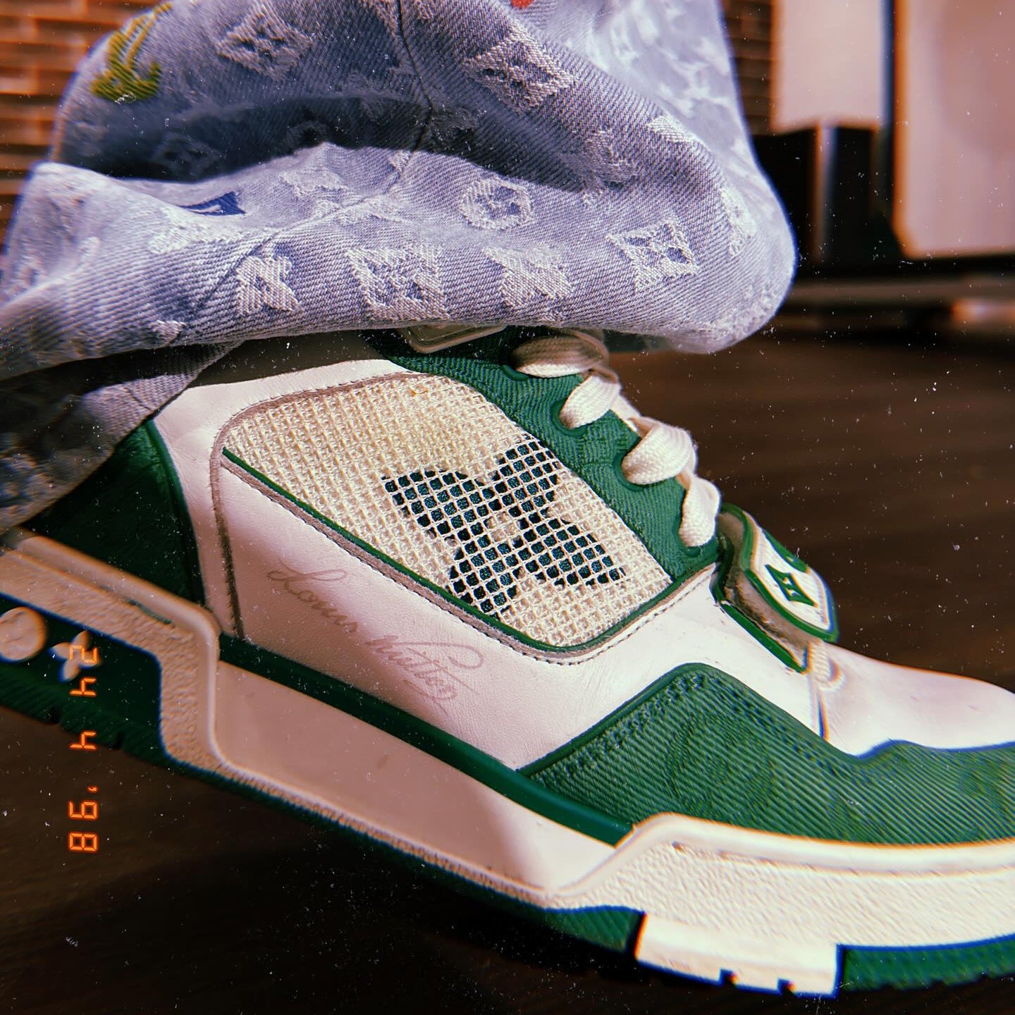 Louis Vuitton Trainer Green Mesh