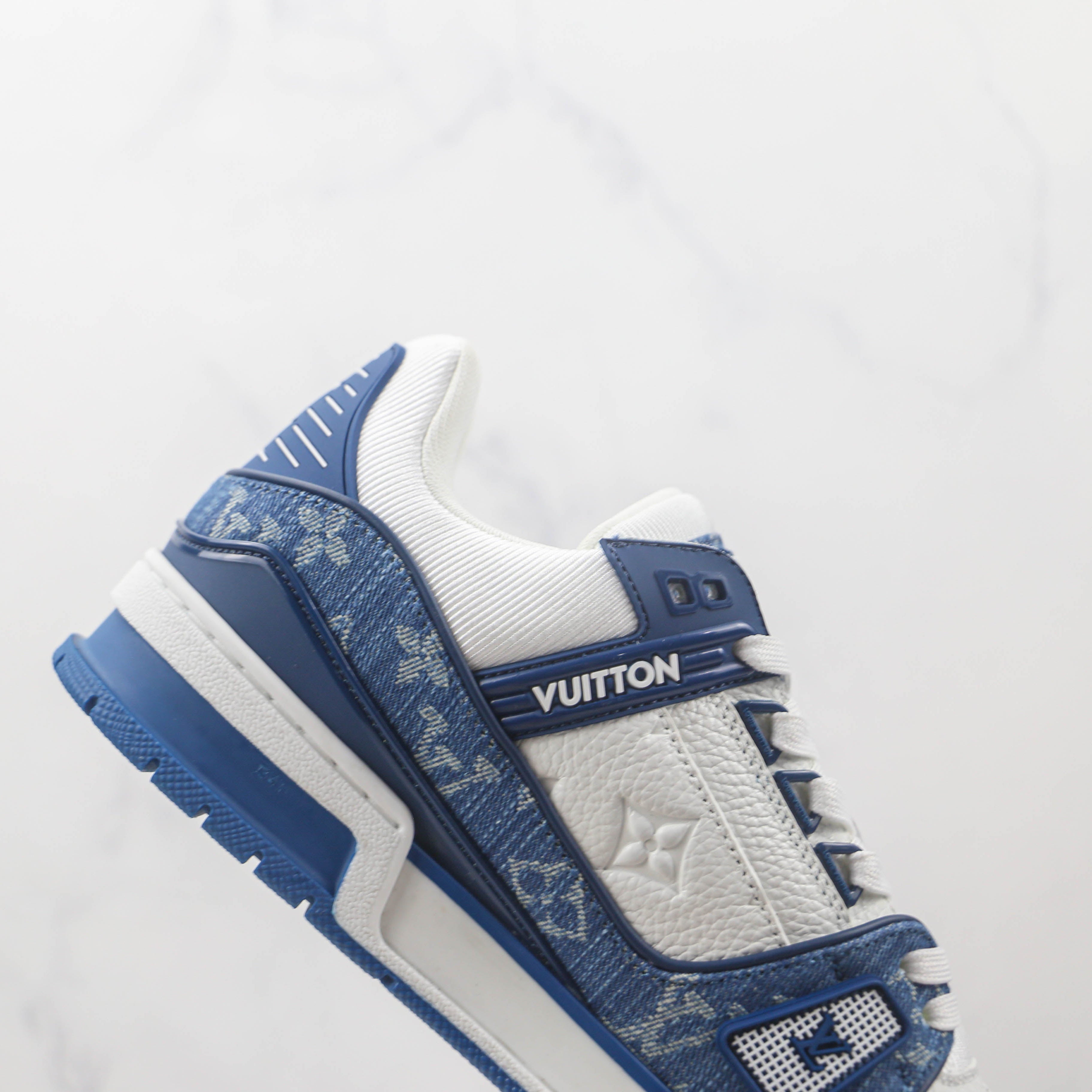 Louis Vuitton LV Trainer Monogram Denim White Blue