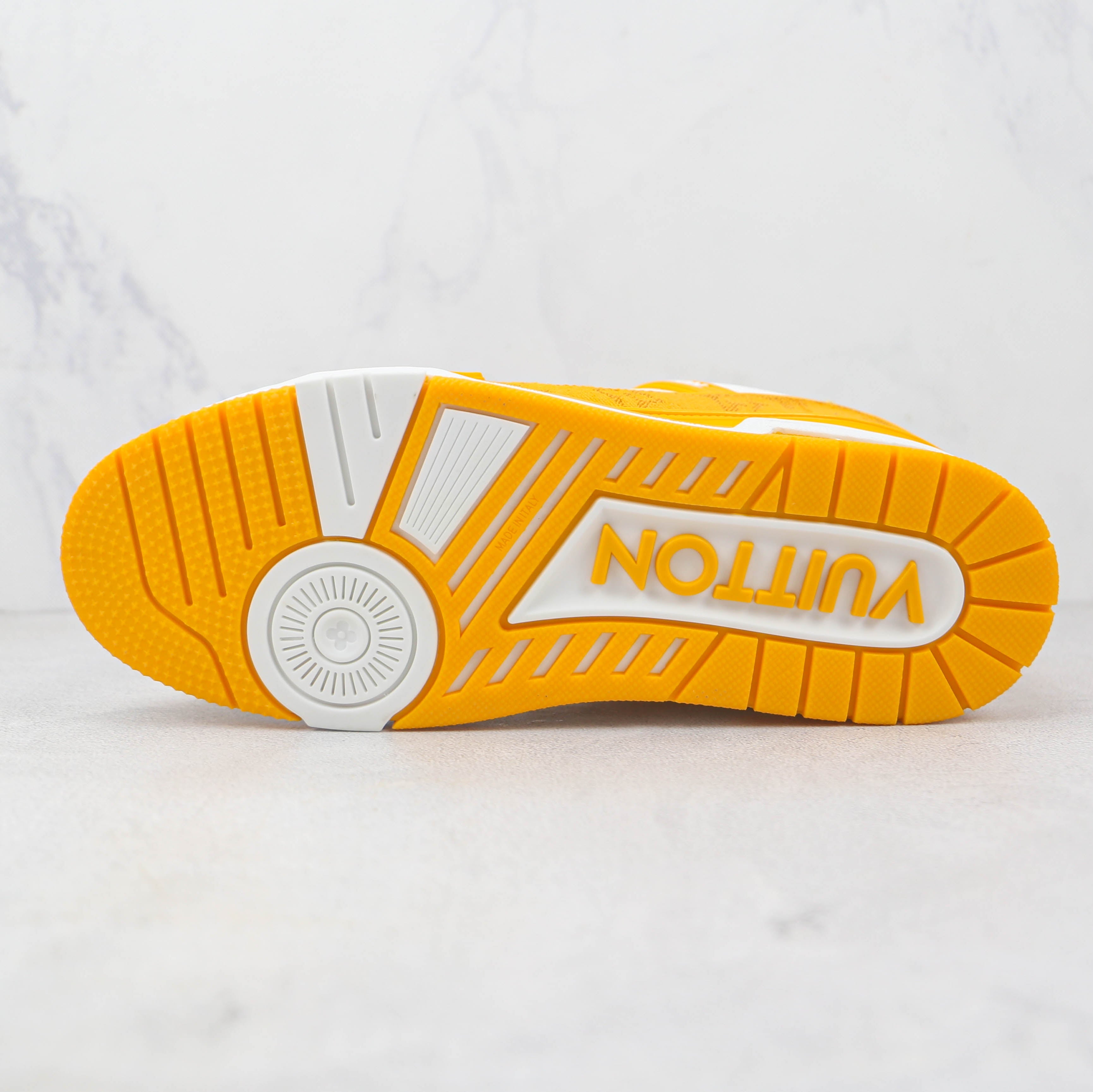 Louis Vuitton Trainer Yellow Monogram Denim White