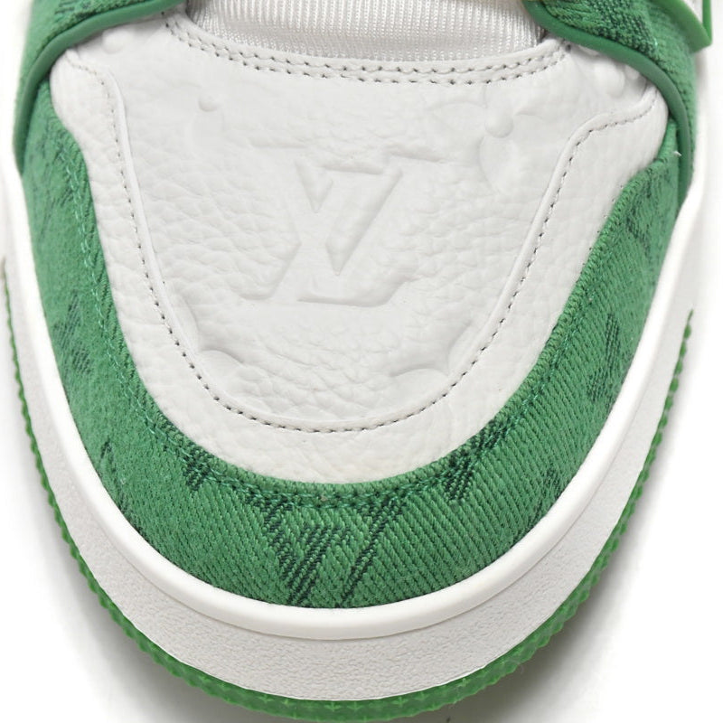 Louis Vuitton Trainer Green Monogram Denim White
